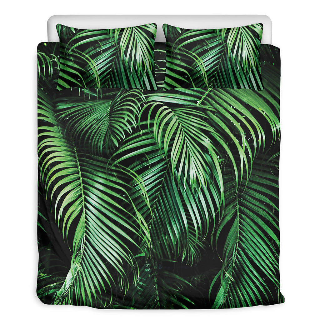 Tropical Palm Leaf Print Duvet Cover Bedding Set
