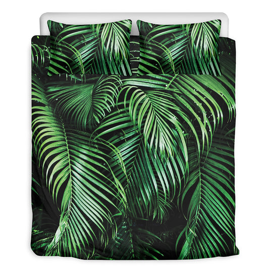 Tropical Palm Leaf Print Duvet Cover Bedding Set