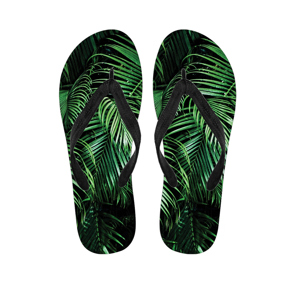 Tropical Palm Leaf Print Flip Flops