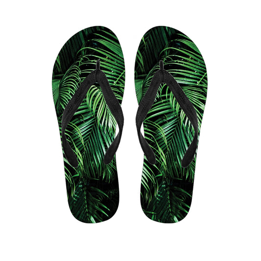 Tropical Palm Leaf Print Flip Flops