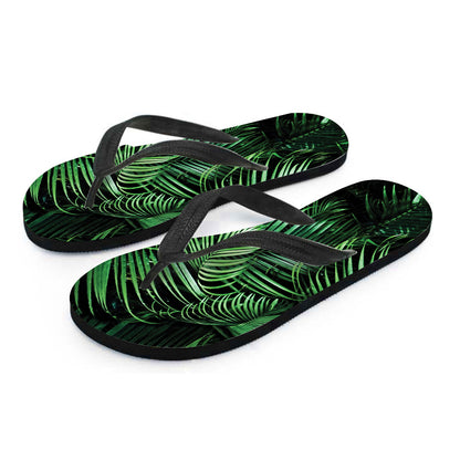 Tropical Palm Leaf Print Flip Flops