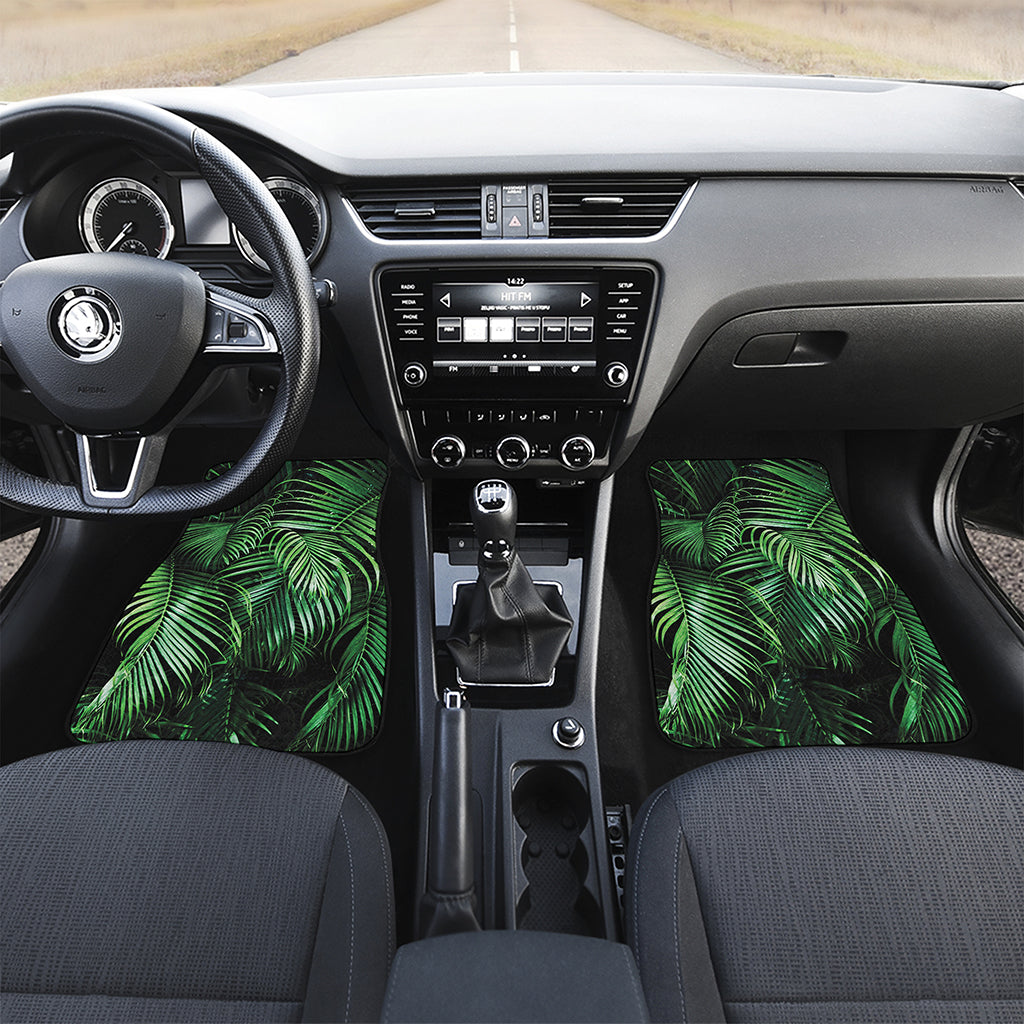 Tropical Palm Leaf Print Front Car Floor Mats