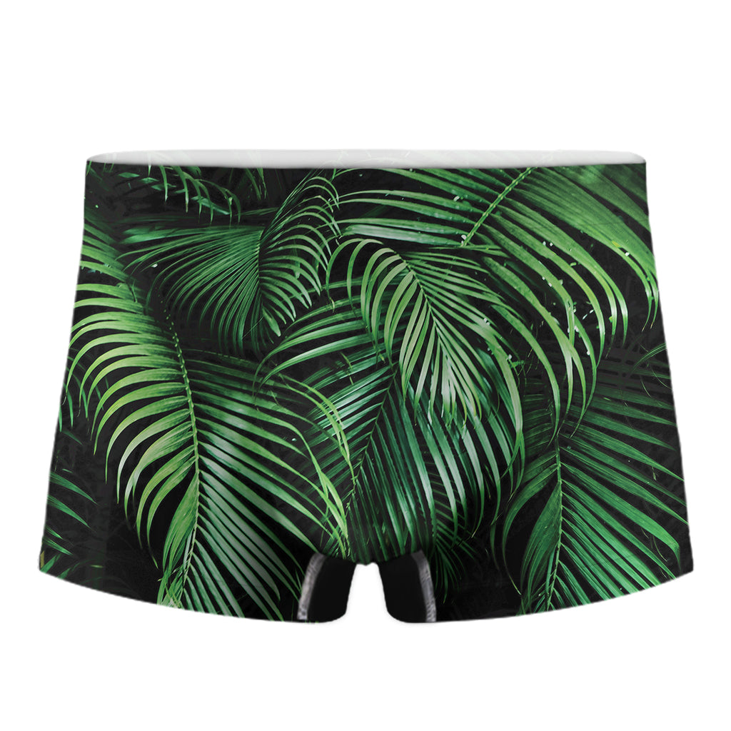 Tropical Palm Leaf Print Men's Boxer Briefs
