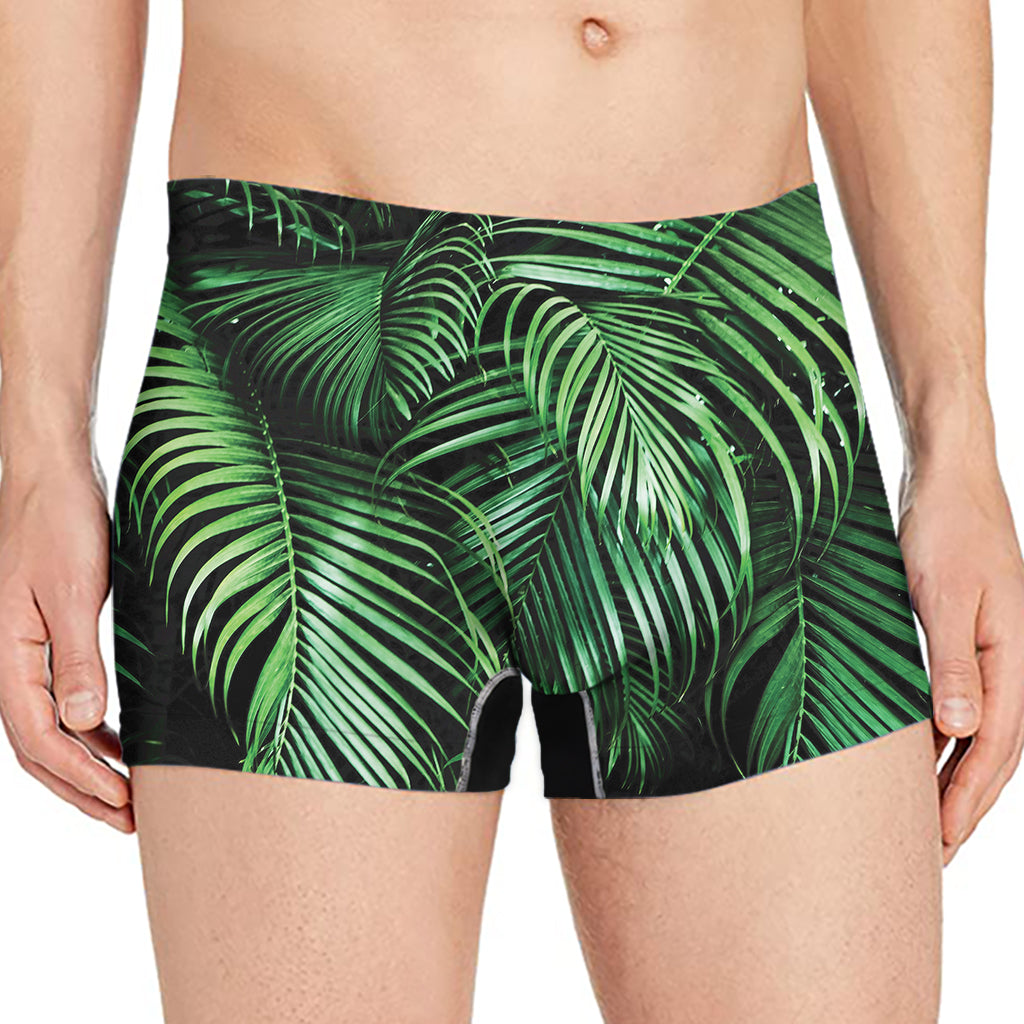 Tropical Palm Leaf Print Men's Boxer Briefs