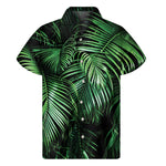 Tropical Palm Leaf Print Men's Short Sleeve Shirt