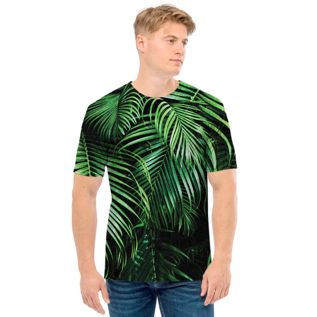 Tropical Palm Leaf Print Men's T-Shirt