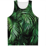 Tropical Palm Leaf Print Men's Tank Top