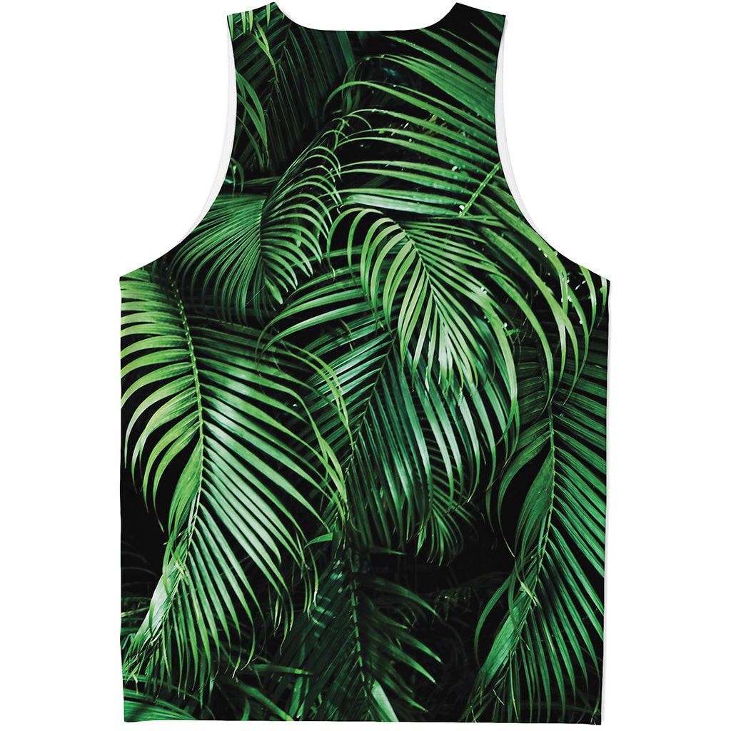 Tropical Palm Leaf Print Men's Tank Top
