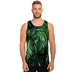 Tropical Palm Leaf Print Men's Tank Top