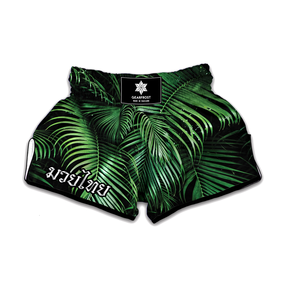 Tropical Palm Leaf Print Muay Thai Boxing Shorts