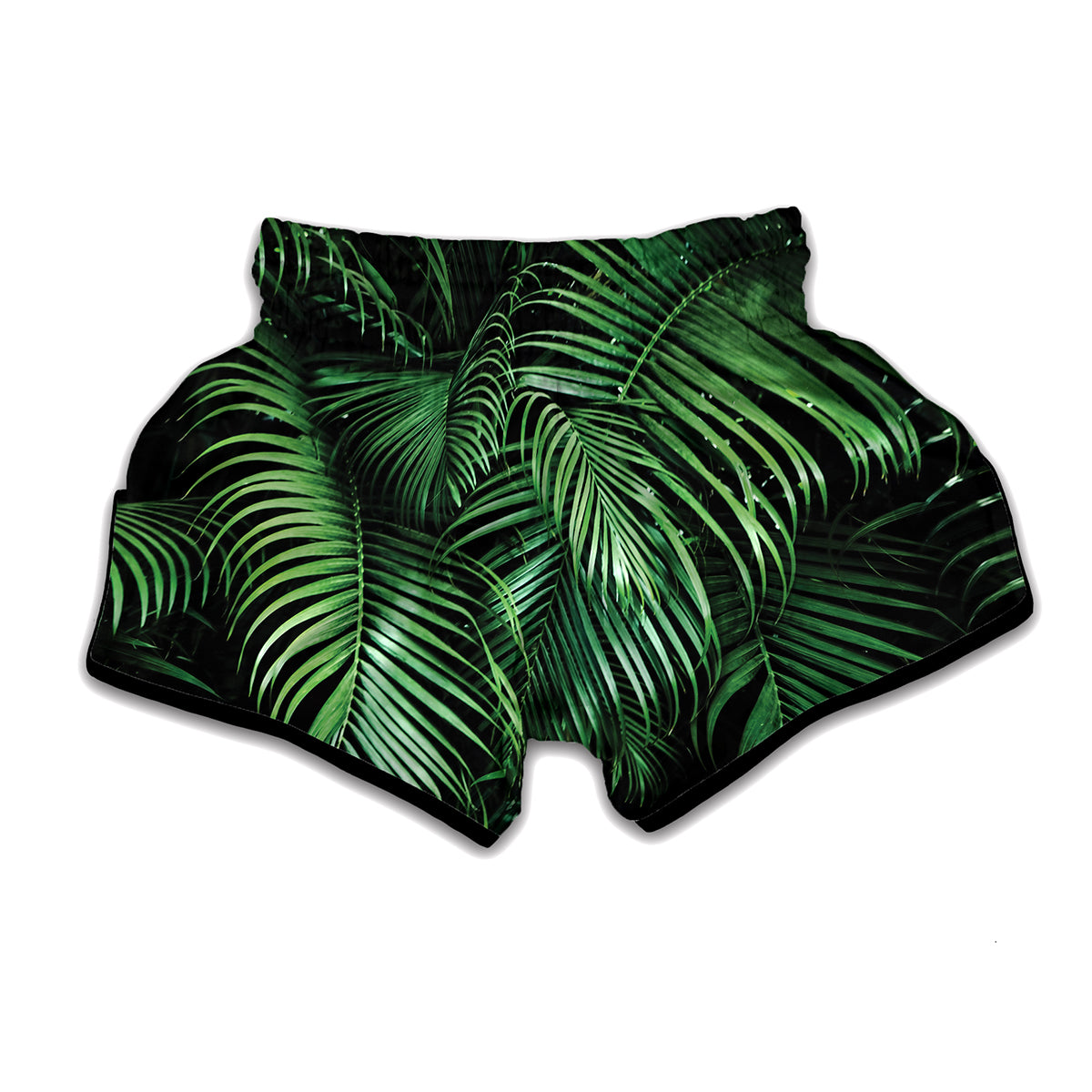 Tropical Palm Leaf Print Muay Thai Boxing Shorts