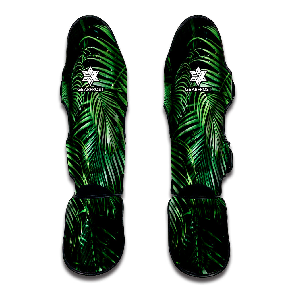 Tropical Palm Leaf Print Muay Thai Shin Guard