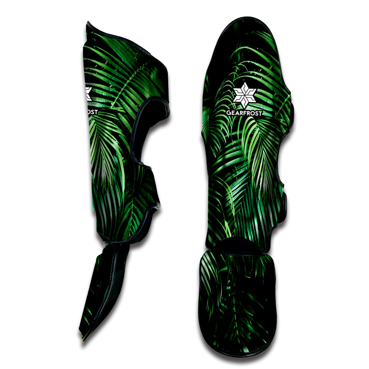 Tropical Palm Leaf Print Muay Thai Shin Guard