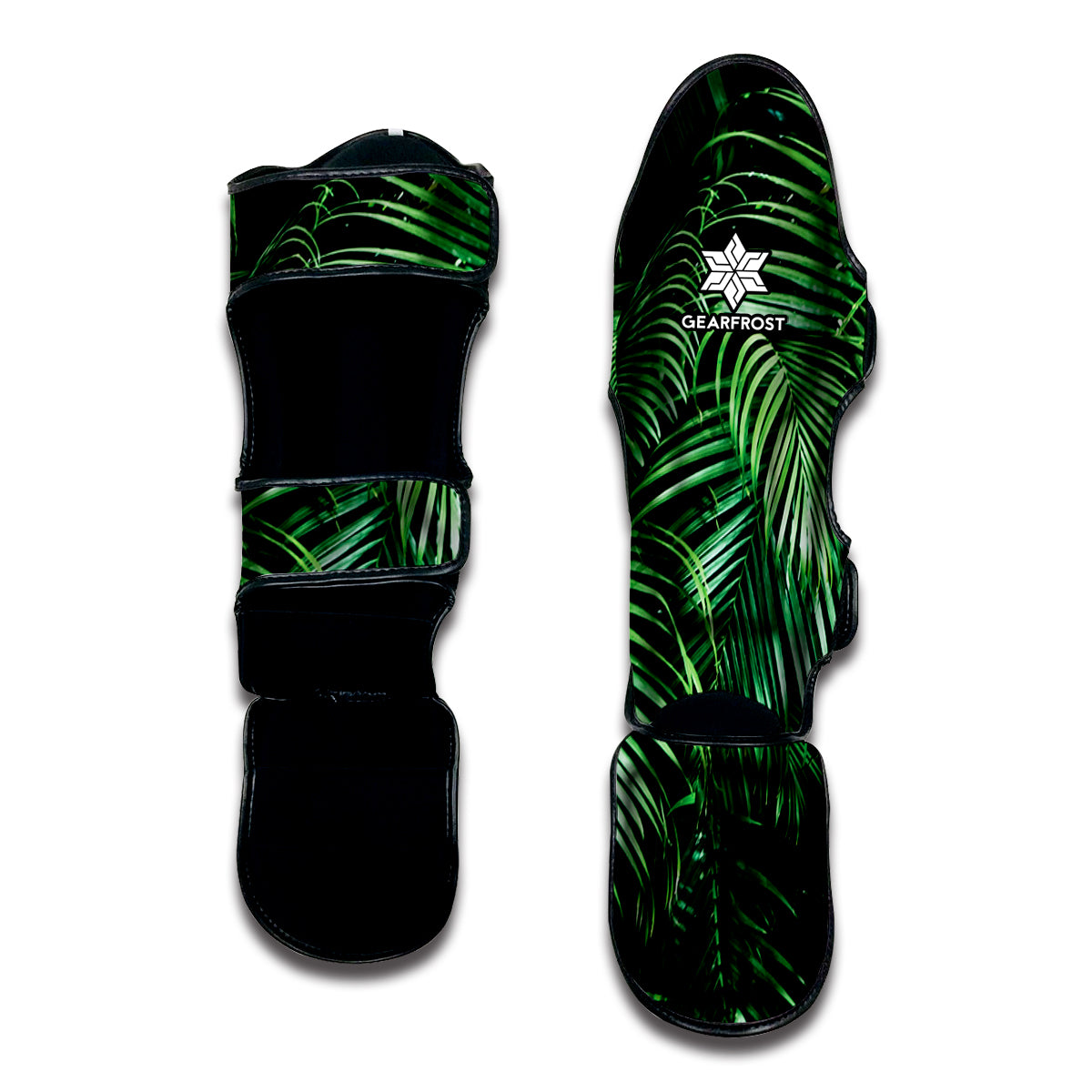 Tropical Palm Leaf Print Muay Thai Shin Guard