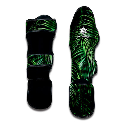 Tropical Palm Leaf Print Muay Thai Shin Guard