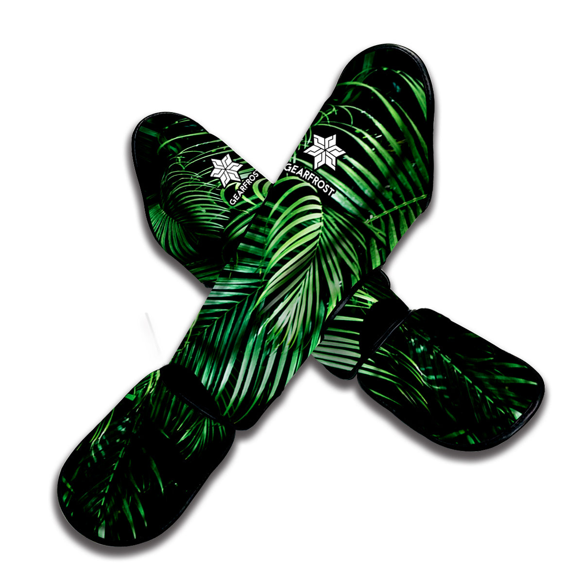 Tropical Palm Leaf Print Muay Thai Shin Guard