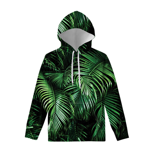 Tropical Palm Leaf Print Pullover Hoodie