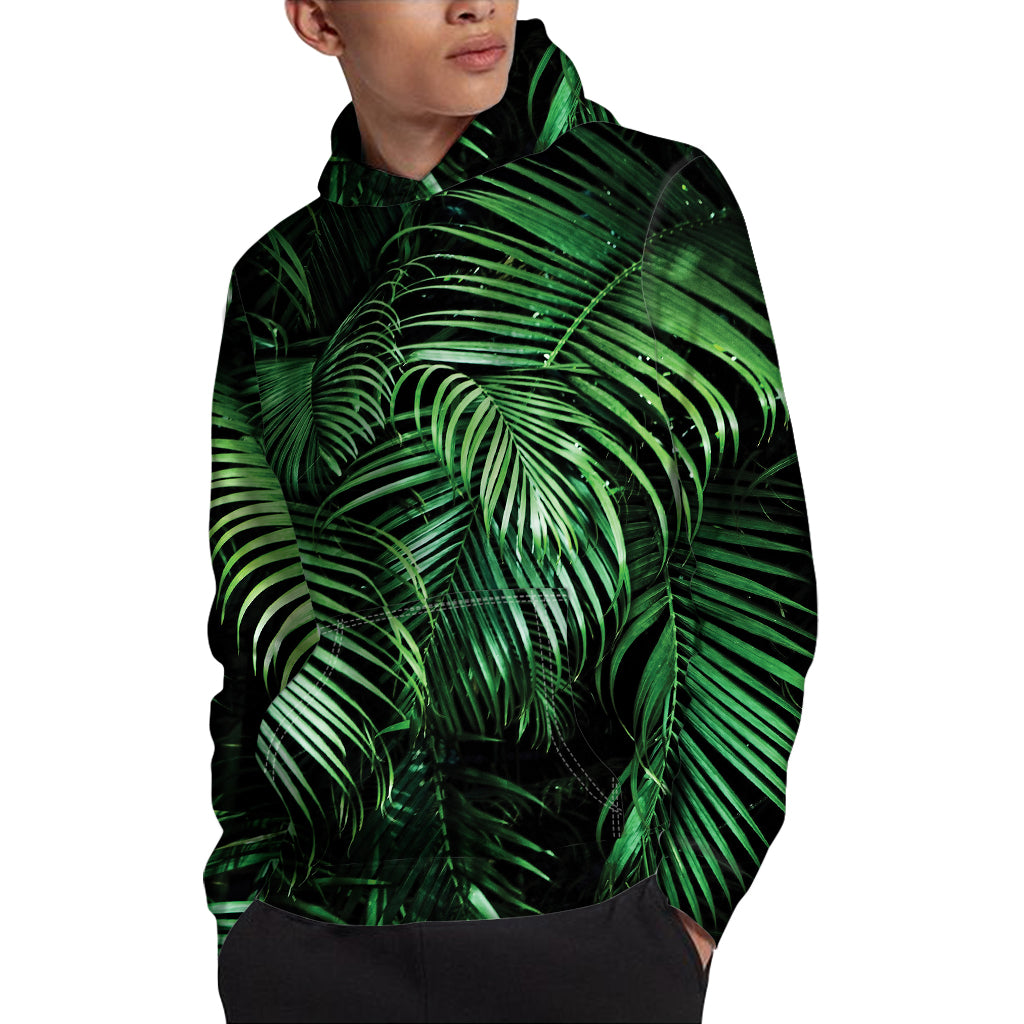 Tropical Palm Leaf Print Pullover Hoodie
