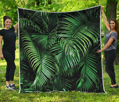 Tropical Palm Leaf Print Quilt