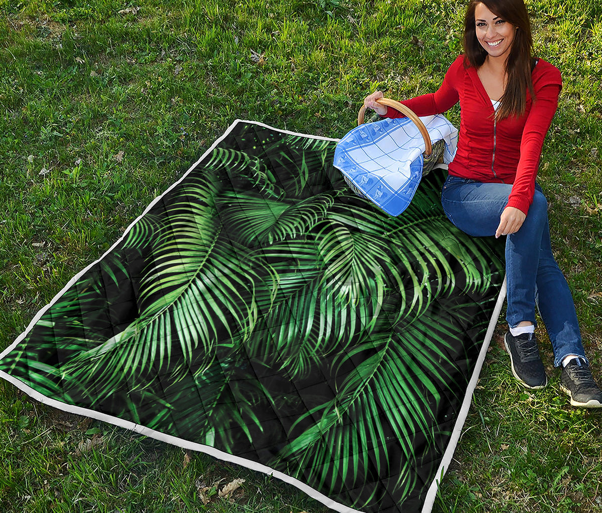 Tropical Palm Leaf Print Quilt