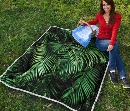 Tropical Palm Leaf Print Quilt