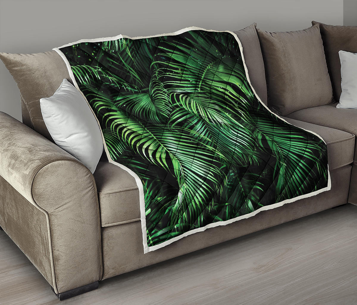 Tropical Palm Leaf Print Quilt