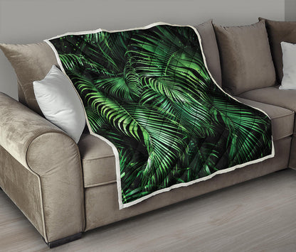 Tropical Palm Leaf Print Quilt