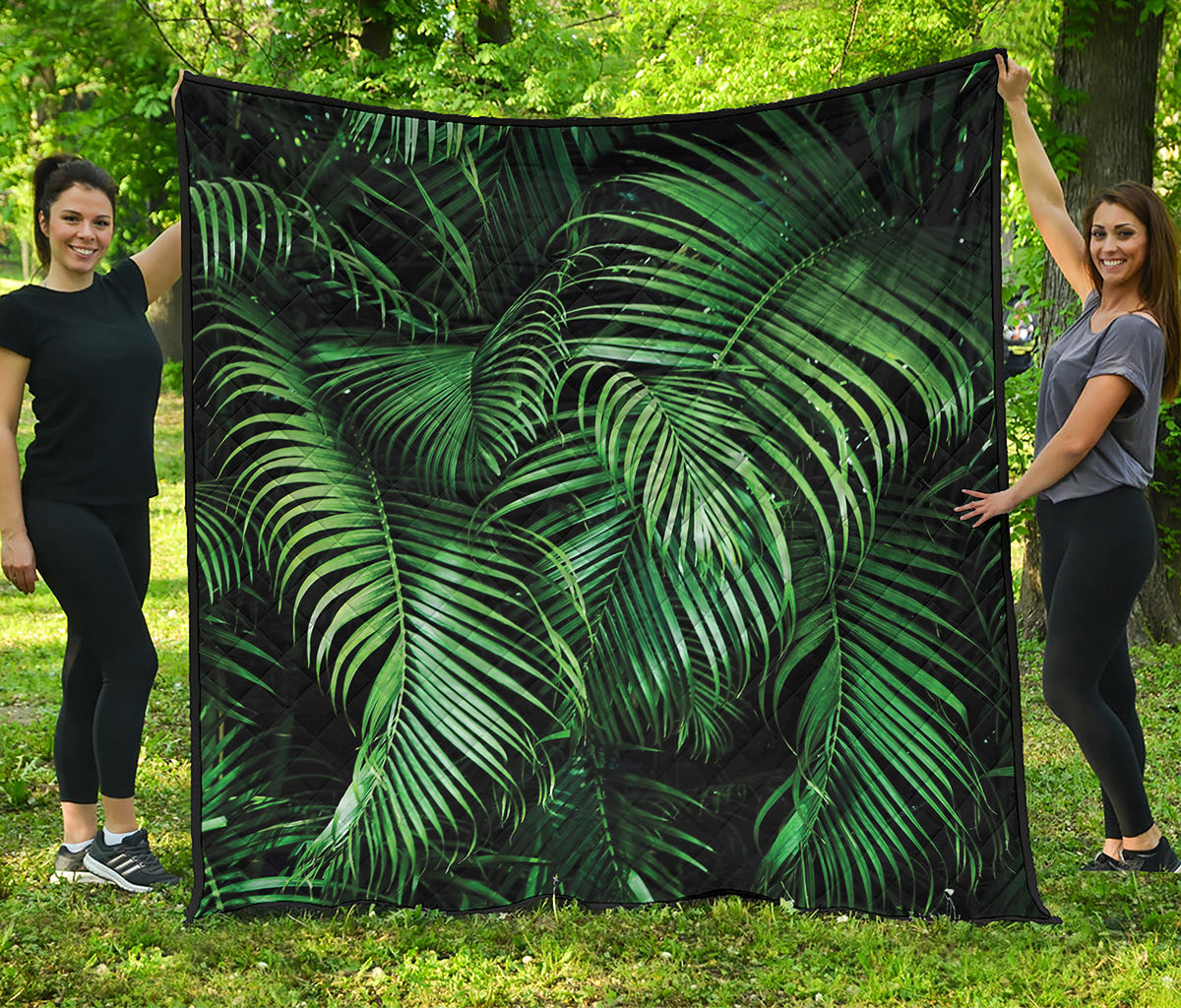 Tropical Palm Leaf Print Quilt
