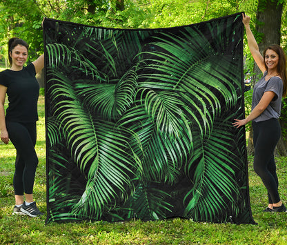 Tropical Palm Leaf Print Quilt