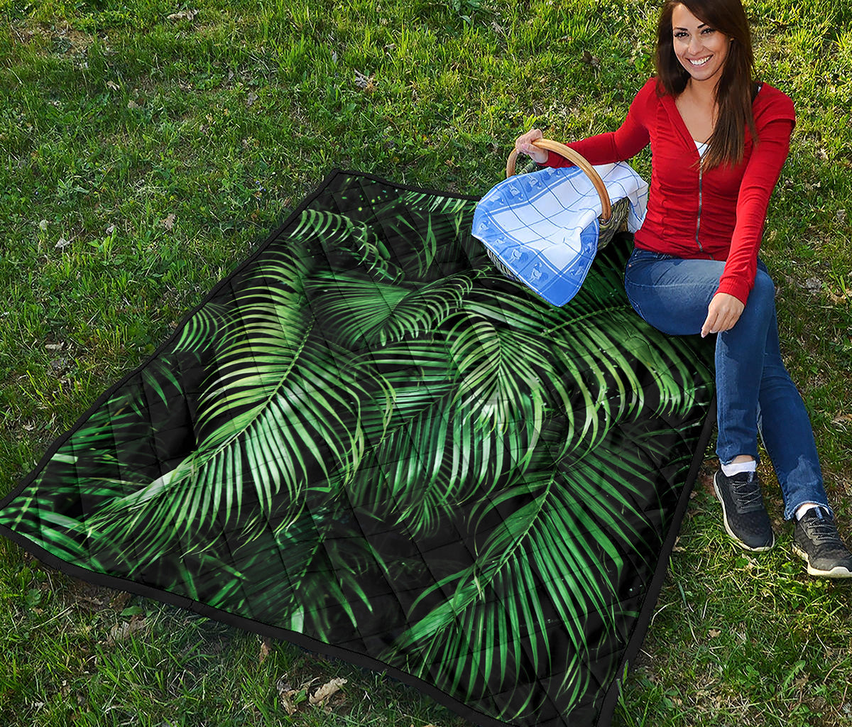 Tropical Palm Leaf Print Quilt