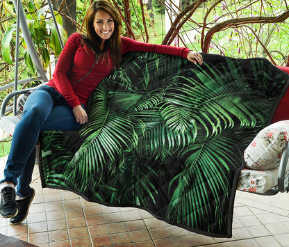 Tropical Palm Leaf Print Quilt