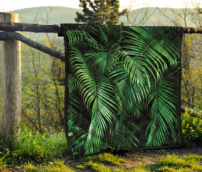 Tropical Palm Leaf Print Quilt