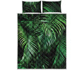 Tropical Palm Leaf Print Quilt Bed Set