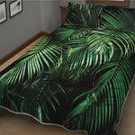 Tropical Palm Leaf Print Quilt Bed Set