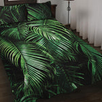 Tropical Palm Leaf Print Quilt Bed Set