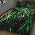 Tropical Palm Leaf Print Quilt Bed Set