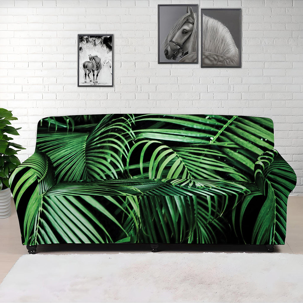 Tropical Palm Leaf Print Sofa Cover