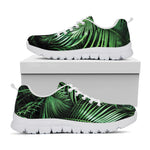 Tropical Palm Leaf Print White Sneakers