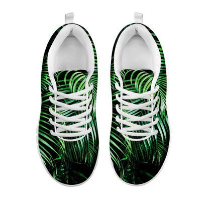 Tropical Palm Leaf Print White Sneakers
