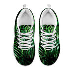 Tropical Palm Leaf Print White Sneakers