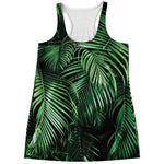 Tropical Palm Leaf Print Women's Racerback Tank Top