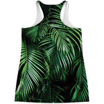 Tropical Palm Leaf Print Women's Racerback Tank Top