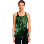 Tropical Palm Leaf Print Women's Racerback Tank Top