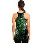 Tropical Palm Leaf Print Women's Racerback Tank Top