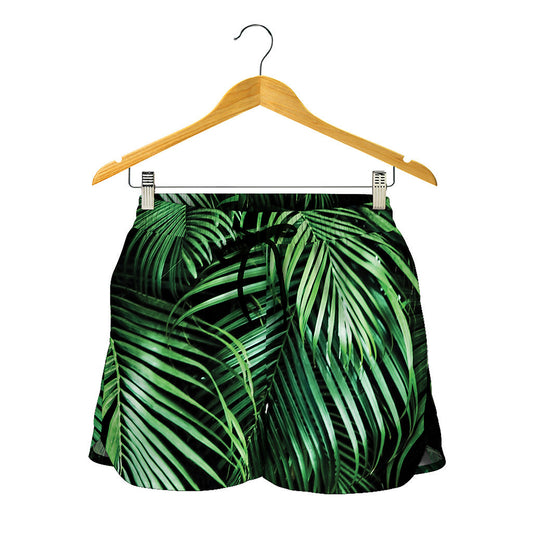 Tropical Palm Leaf Print Women's Shorts