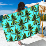Tropical Palm Tree Pattern Print Beach Sarong Wrap