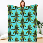 Tropical Palm Tree Pattern Print Blanket