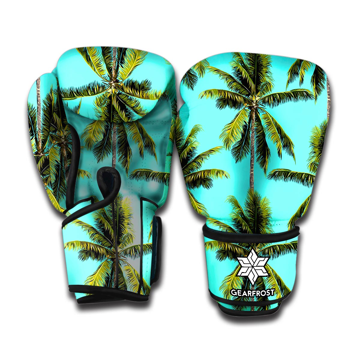 Tropical Palm Tree Pattern Print Boxing Gloves