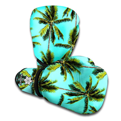 Tropical Palm Tree Pattern Print Boxing Gloves