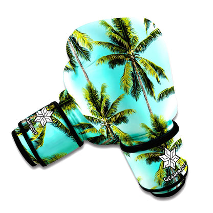 Tropical Palm Tree Pattern Print Boxing Gloves